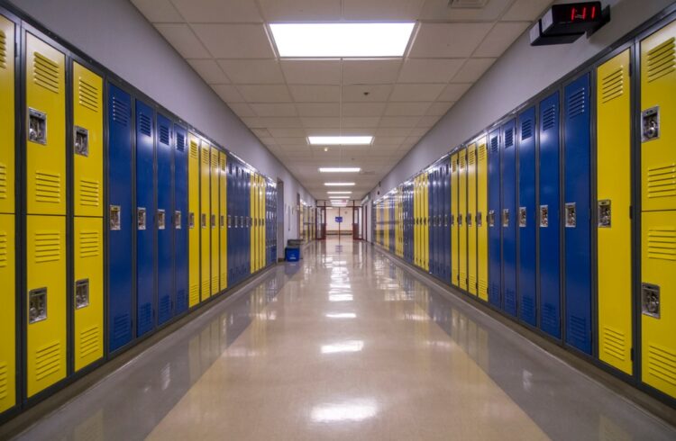School hallway - ZeroEyes solution deployed