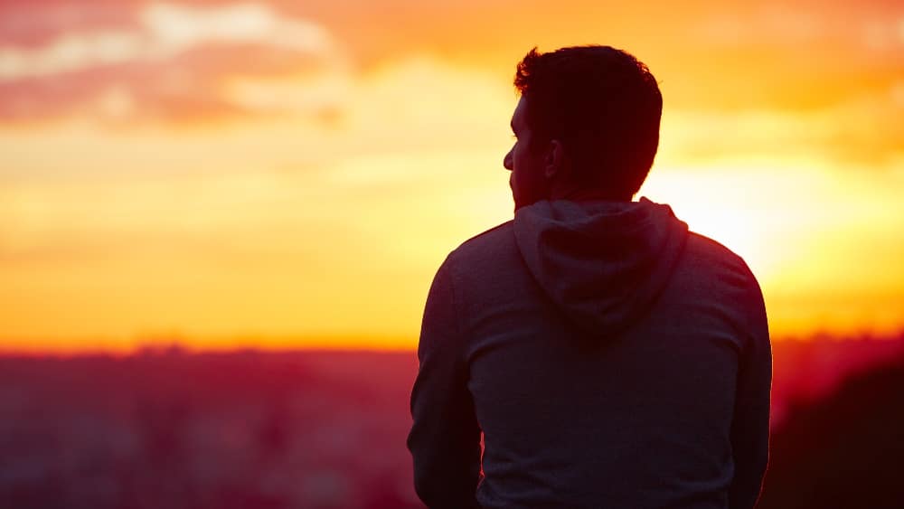 Sunset and silhouette of man - wellbeing for law enforcement officers