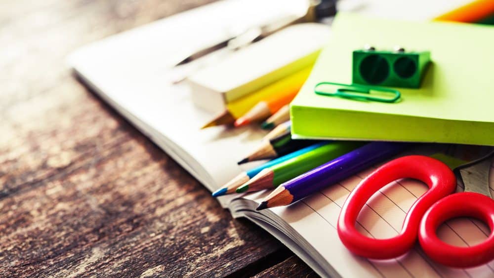 Stationery on book - school security
