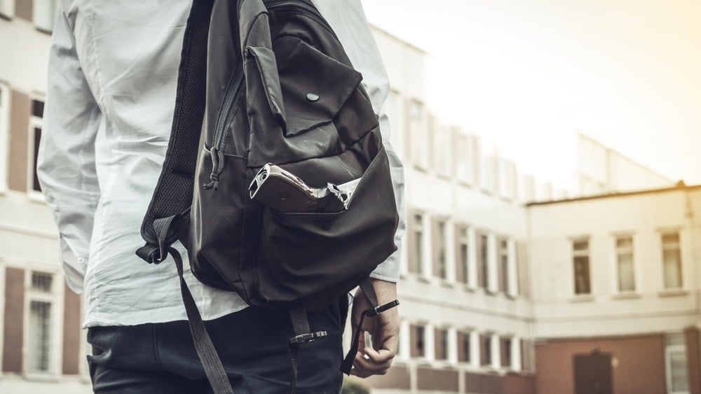 Gun in backpack - gun detection at school
