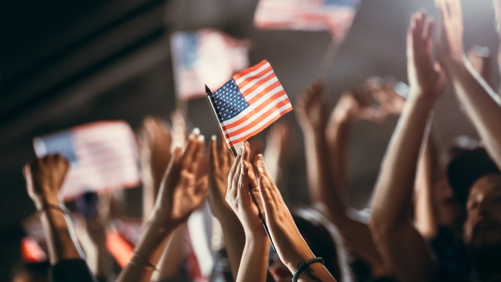 American flag - political event