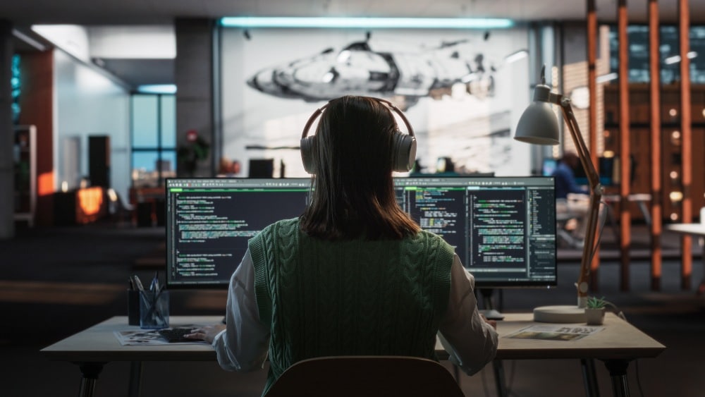 Person at computer - cyber-risk