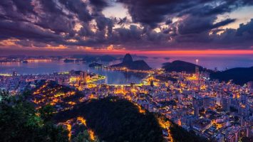 Rio in Brazil at sunset