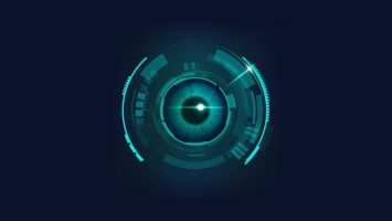 Surveillance - camera lens with eye