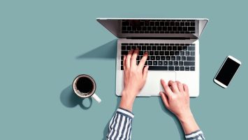 Hands on laptop - cybersecurity